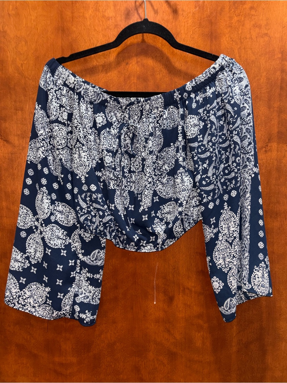 Altar’d State white paisley off the shoulder top